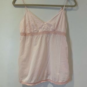 Vintage Aeropostale Baby pink lace trim tank.